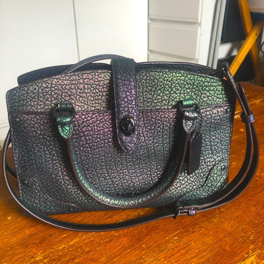 Authentic Coach Holographic Mercer 24 Satchel